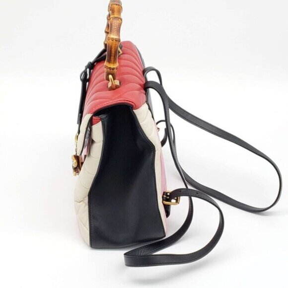 Gucci Queen Margaret Bamboo Handle Pearl Colorstone Backpack 690-102224 main image 12